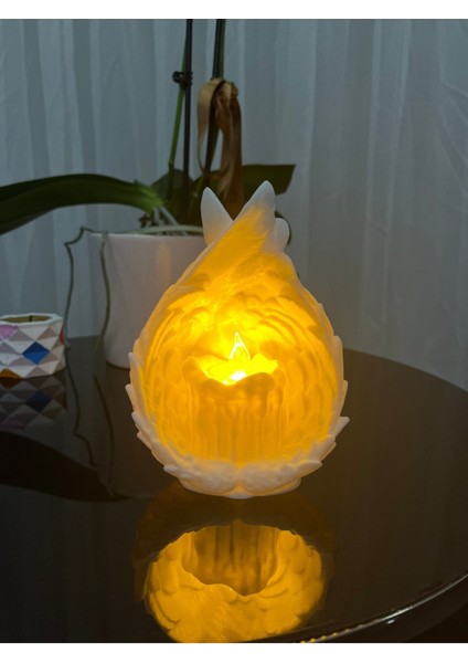 Melek Kanatlı Dekoratif Süs ve Obje, Tealight LED Mum Dahil 11 CMX15,5 cm