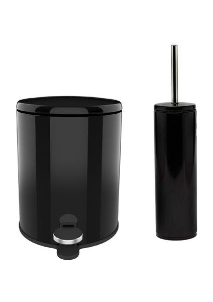 Cigo 2'li (Çöp+Wc Fırçası) Banyo Seti Siyah