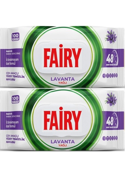 Yüzey Temizlik Havlusu 100 Yaprak Lavanta Yağlı - Beyaz Sirke - Karbonat (2 Li Set) 200 Yaprak