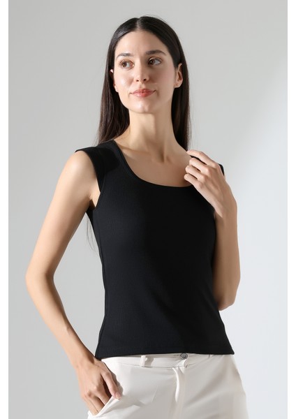 Leon U Yaka Ay Kollu Esnek Basic Kaşkorse Kadın Bluz & Tshirt & Tişört - modelleri