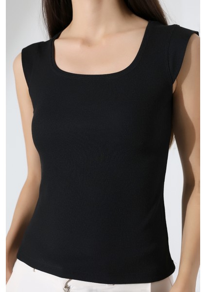 Leon U Yaka Ay Kollu Esnek Basic Kaşkorse Kadın Bluz & Tshirt & Tişört - fırsatları