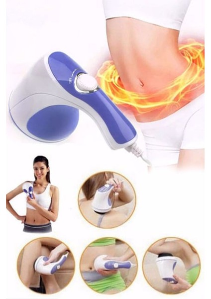 Titreşimli Boyun Kalça Sırt Bel Bacak Masaj Aleti 4 Başlıklı