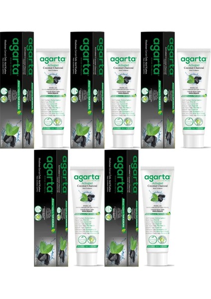 Doğal Diş Macunu 100ML Aktif Karbonlu (5 Li Set)