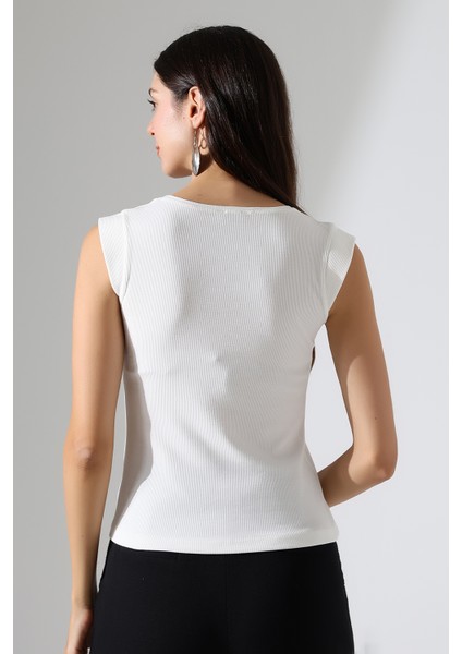 Leon U Yaka Ay Kollu Esnek Basic Kaşkorse Kadın Bluz & Tshirt & Tişört - modelleri