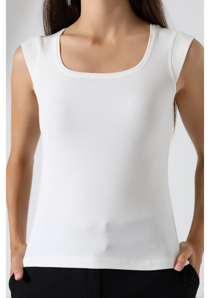 Leon U Yaka Ay Kollu Esnek Basic Kaşkorse Kadın Bluz & Tshirt & Tişört - fırsatları