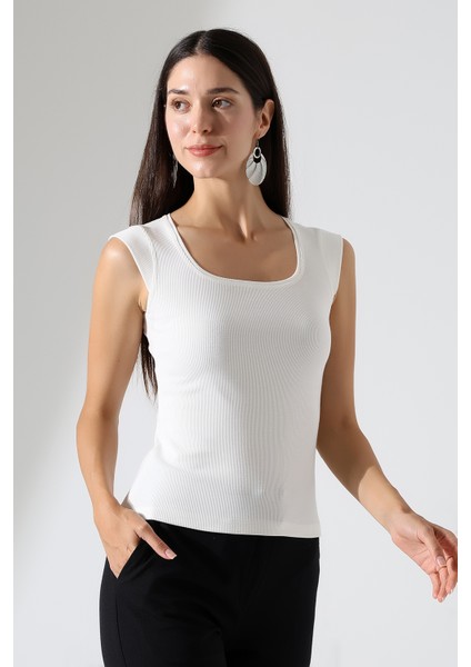 Leon U Yaka Ay Kollu Esnek Basic Kaşkorse Kadın Bluz & Tshirt & Tişört - indirimleri