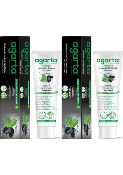 Doğal Diş Macunu 100ML Aktif Karbonlu (2 Li Set)