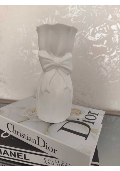 Büyük Buket Vazo Biblo Çiçeklik Dekoratif Fiyonklu Vazo 20X10X10CM Bohem fiyatları