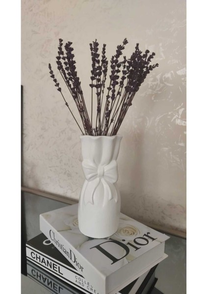 Büyük Buket Vazo Biblo Çiçeklik Dekoratif Fiyonklu Vazo 20X10X10CM Bohem modelleri