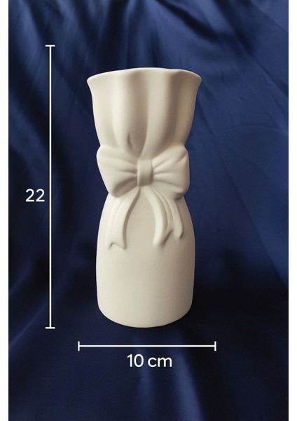 Büyük Buket Vazo Biblo Çiçeklik Dekoratif Fiyonklu Vazo 20X10X10CM Bohem indirimleri