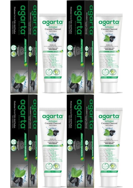 Doğal Diş Macunu 100ML Aktif Karbonlu (4 Lü Set)