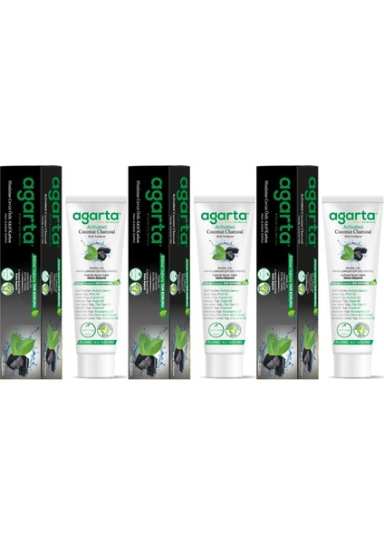 Doğal Diş Macunu 100ML Aktif Karbonlu (3 Lü Set)