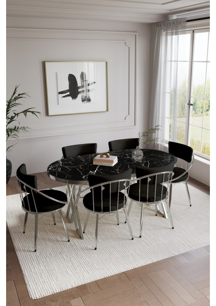 Selenit Mutfak Yemek Masası Takımı- 6 Kişilik Mutfak Masa Sandalye Takımı- Mutfak Masası Takımı fiyatları