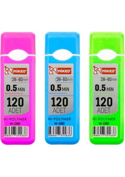 Mekanik Kurşun Kalem 0.5 mm Uç Boyutu 60 mm Renkli Hi-Polymer 120 Adet fiyatları