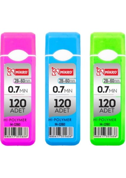 Mikro M-1260 60 Mm. 2B 0.7 Mm. Min 120'Li Versatil Kalem Ucu