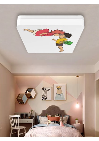 Lüks Çocuk Odası Avize 25WATT-30 cm x 30 cm Lüks LED Aydınlatma, Küçük Denizkızı Ponyo (Yeni) modelleri