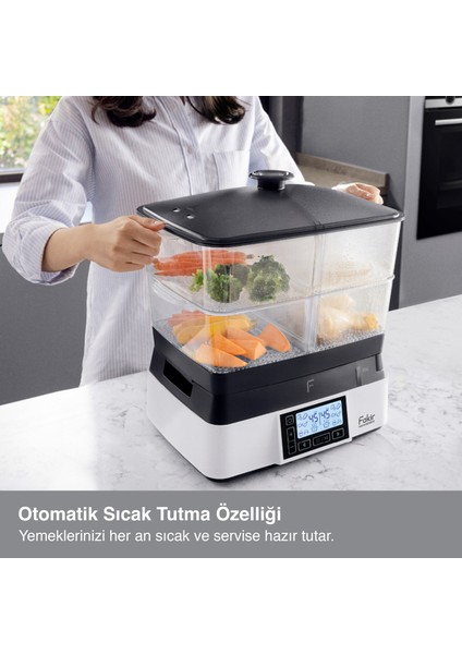 Premium Steam 1800W 18 Litre Buharlı Pişirici