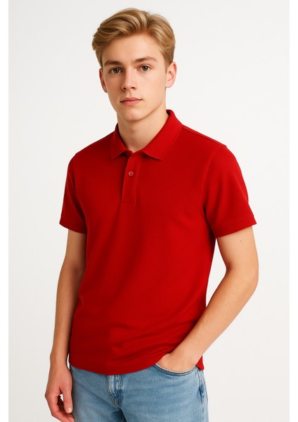Erkek Polo Yaka Tişört Pamuk, Premium Kalite, Düz Renk, Klasik ve Şık Yazlık, Günlük Düz Renk
