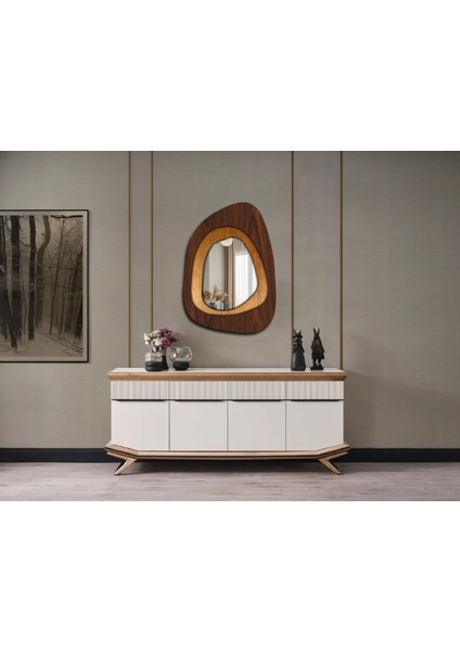 Patara Stone Duo Dekoratif Ayna -Duvar Aynası