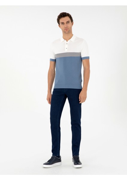 Erkek Açık Lacivert Slim Fit Jean Pantolon 50290518-VR059