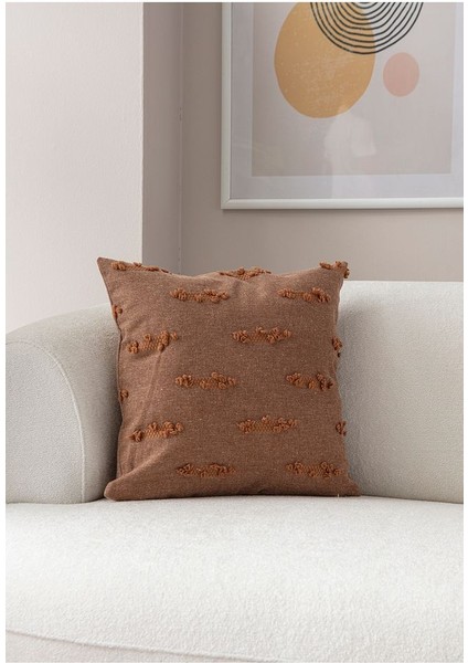Tırmık Desenli Punch Işlemeli Keten Kırlent Kılıfı 43X43CM, Dekoratif Kırlent Kılıfı modelleri
