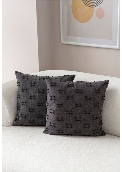 Etnik Desenli Punch Işlemeli Keten Kırlent Kılıfı 43X43CM, Dekoratif Kırlent Kılıfı fiyatları