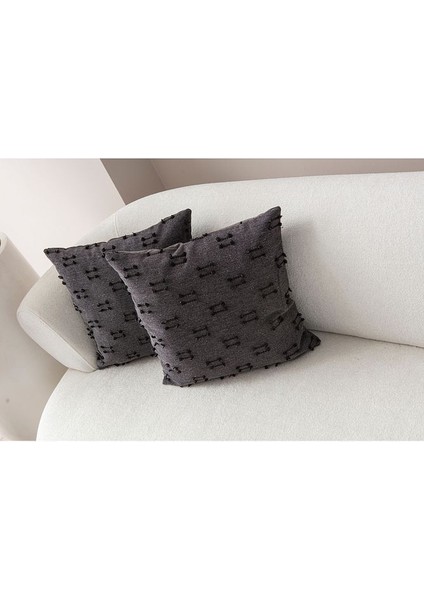 Etnik Desenli Punch Işlemeli Keten Kırlent Kılıfı 43X43CM, Dekoratif Kırlent Kılıfı fırsatları