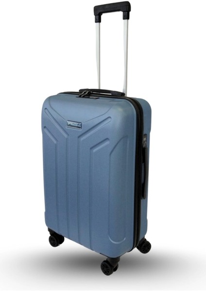 Tartılı Scavel Mavi Büyük Boy Valiz