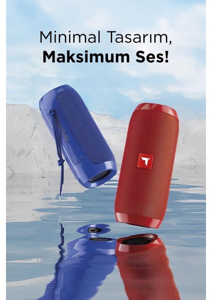 D47 Kırmızı Bluetooth Hoparlör Kablosuz Taşınabilir Ses Bombası Tws, Usb, Tf Kart, 1200 Mah fiyatları