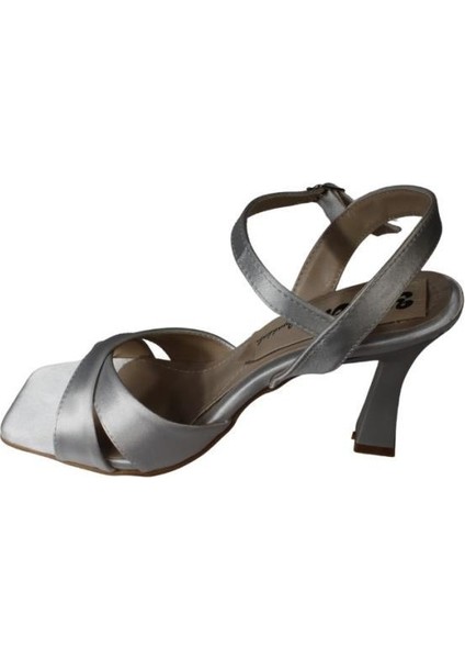 Yazkış Kadın Siyah Gümüş Saten Çapraz Bantlı 9cm Kadeh Topuk Bilekten Bağlamalı Ayakkabı modelleri