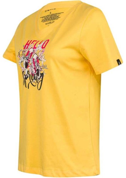 Alone Baskılı V Yaka Kadın T-Shirt 402