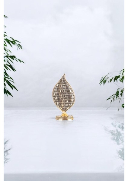Zirkon Taşlı Gold Yaprak Esmaül-Hüsna Biblo 14*28 cm fiyatları