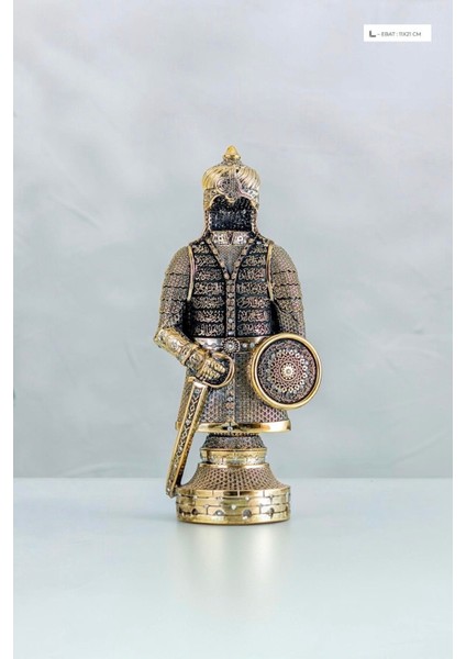 Zirkon Taşlı Gold Fetih Zırhı Biblo 11*21 cm