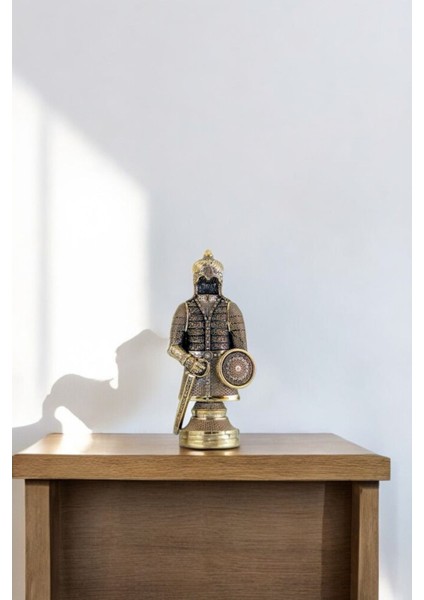 Zirkon Taşlı Gold Fetih Zırhı Biblo 11*21 cm modelleri