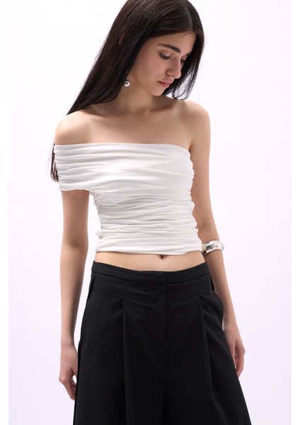 Tek Omuz Büzgülü Bluz indirimleri