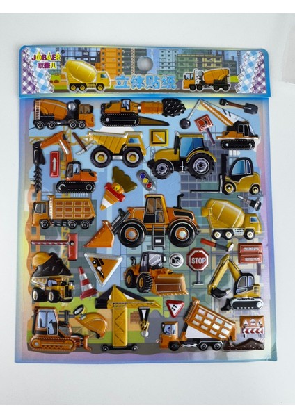 Iş Makineleri Oyuncak 3D Kabartmalı Sticker fiyatları