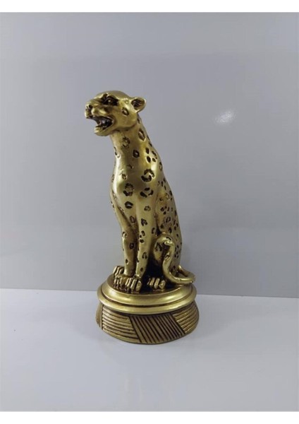 Gold Dekoratif Kaplan Heykel
