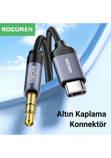 Type-C To 3.5mm Jack Aux Hi-Fi Dac Ses Kablosu 1 Metre