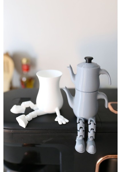 2'li Çaydanlık ve Çay Bardağı Seti - Ayaklı Sevimli Ince Belli Ajda Bardak Çay Köşesi Seti modelleri