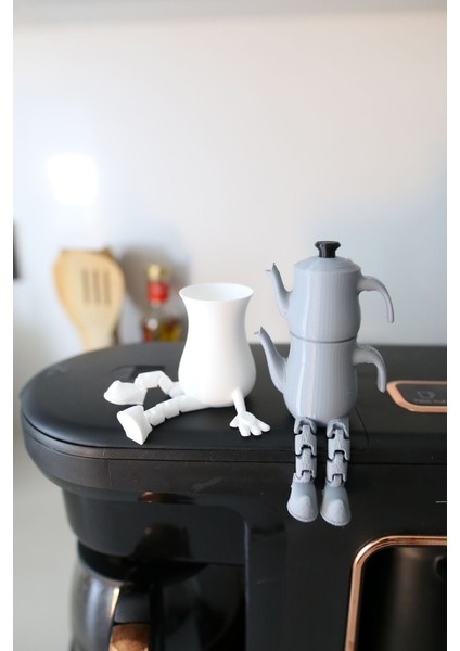 2'li Çaydanlık ve Çay Bardağı Seti - Ayaklı Sevimli Ince Belli Ajda Bardak Çay Köşesi Seti fırsatları