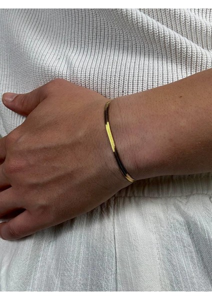Gold Erkek Zincir Bileklik Kadın Paslanmaz Çelik Renk Atmaz Unısex Kararmaz Çelik Bileklik