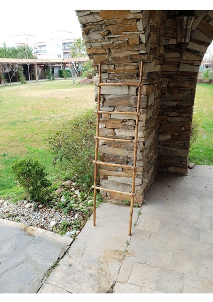 Dekoratif Merdiven ,jüt Ipli 5 Katlı Bambu Banyo Mutfak Havlu Askısı Demonte Merdiven Havluluk