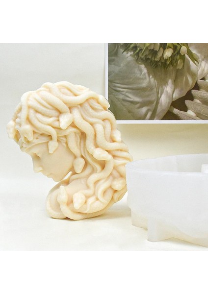 Medusa Şekli Reçine Epoksi Hobi Silikon Mum Kalıbı - KOD:1172
