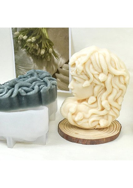 Medusa Şekli Reçine Epoksi Hobi Silikon Mum Kalıbı - KOD:1172