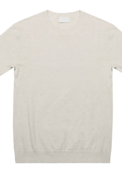 Erkek Bej Slim Fit Bisiklet Yaka Triko T-Shirt indirimleri