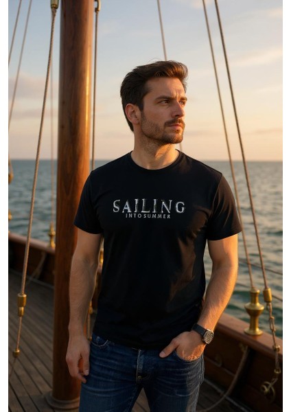 Erkek Nakış Baskılı Yumuşak Pamuklu T-Shirt fiyatları