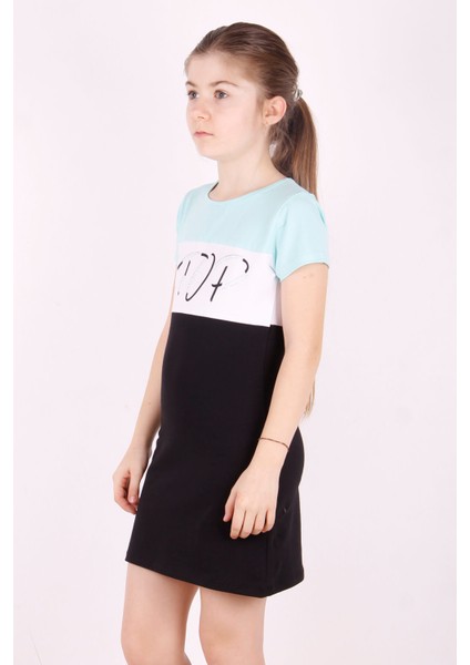 Kız Çocuk Stop Baskılı Renkli Elbise fiyatları