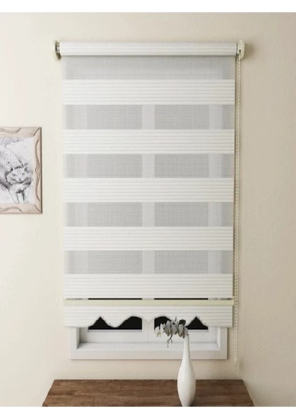 Networkavm Pliseli Beyaz MZ480 Stor Zebra Perde 230 x 221