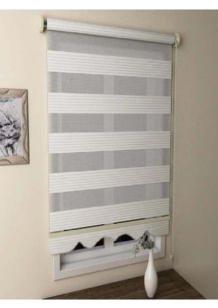 Networkavm Pliseli Beyaz MZ480 Stor Zebra Perde 230 x 221