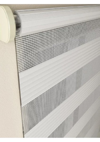 Pliseli Krem MZ481 Etekli Stor Zebra Perde 230 x 260